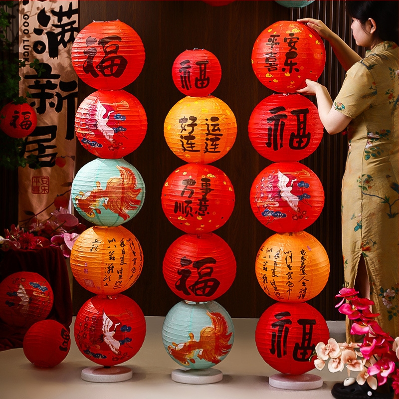Dongyang Orange Nuoyi Bai papierový lampión – čínskeho štýlu, rekvizita na usporiadanie scény