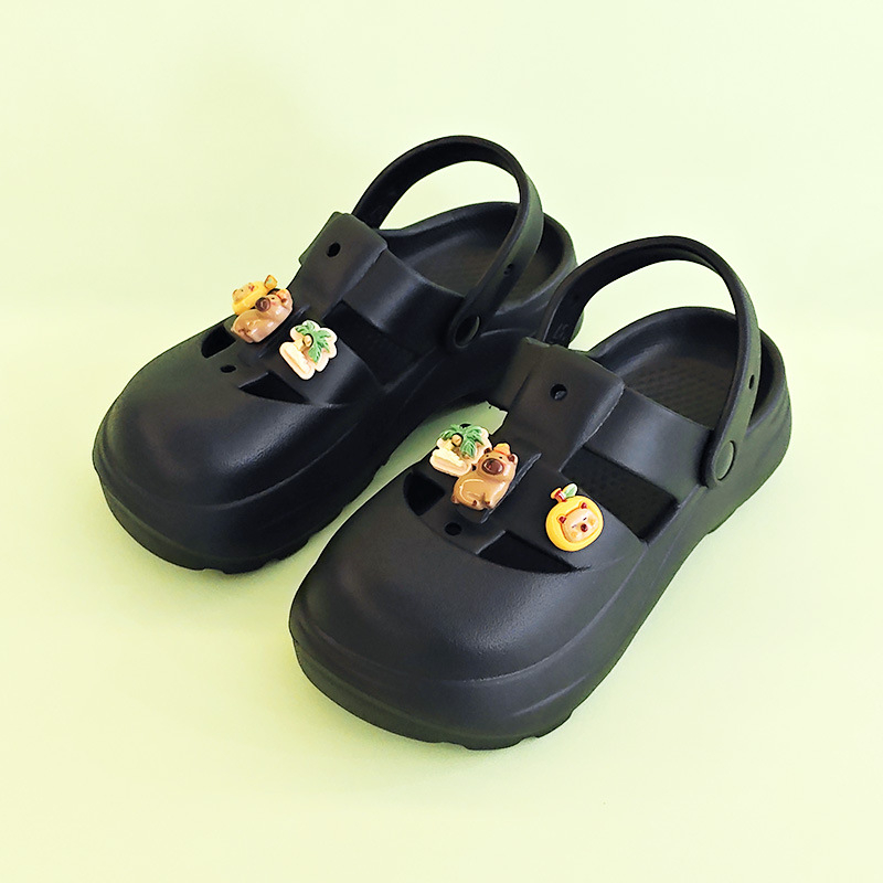 Ženske klompe s zatvorenim prstom, EVA gornji dio i EVA potplat, protuklizni debeli potplat 3,5–6 cm, povećanje visine, injekcijsko oblikovanje