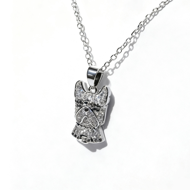 Огърлица от моисанит с висулка буква А, блестяща верига, стил лукс