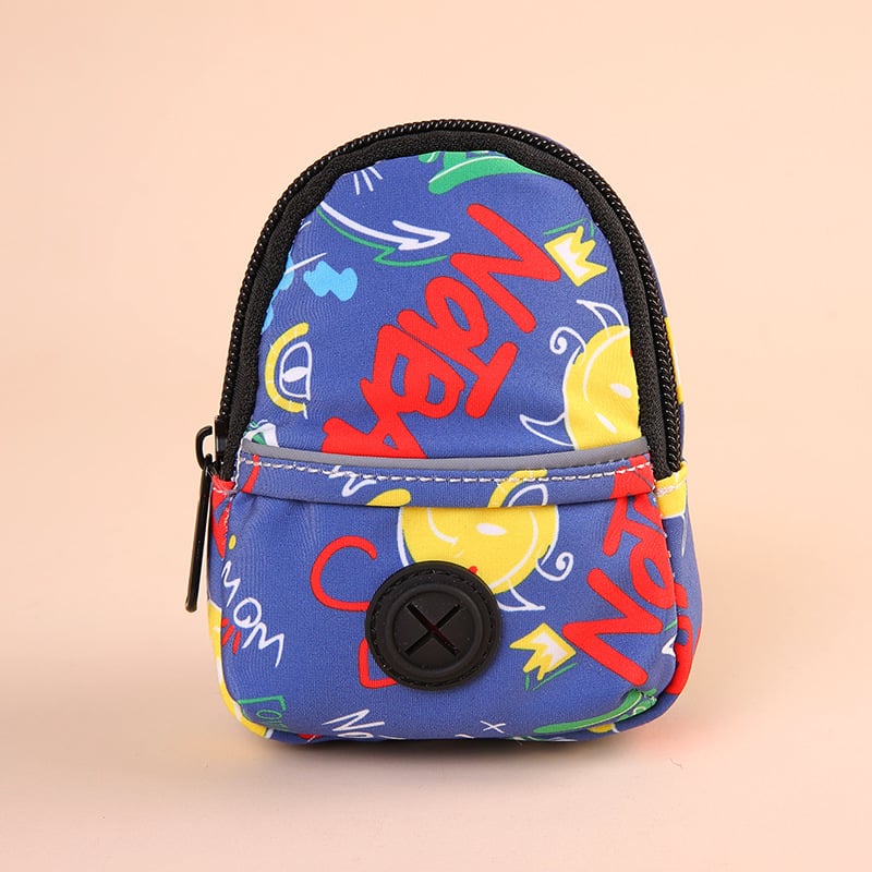 Geantă pentru plimbări cu câinele — buzunar pentru gustări, poliester, design cu deschidere plată, grosime normală