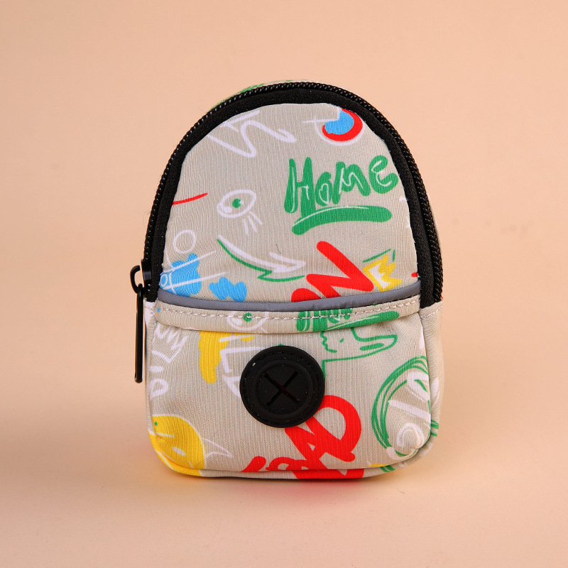 Geantă pentru plimbări cu câinele — buzunar pentru gustări, poliester, design cu deschidere plată, grosime normală