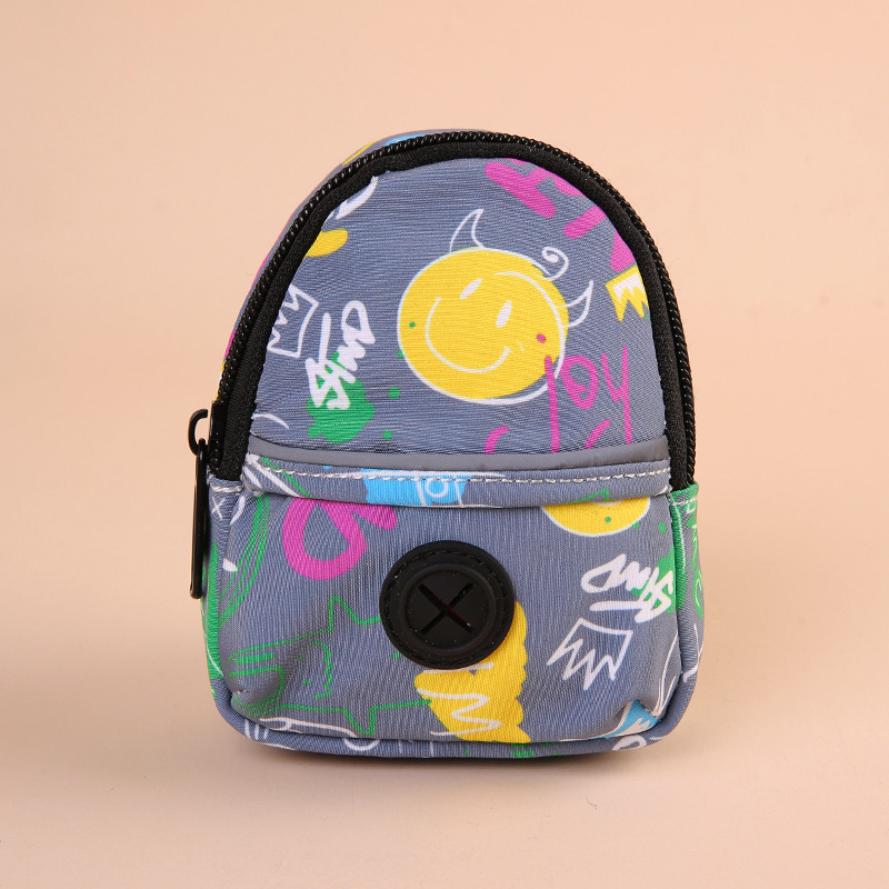 Geantă pentru plimbări cu câinele — buzunar pentru gustări, poliester, design cu deschidere plată, grosime normală