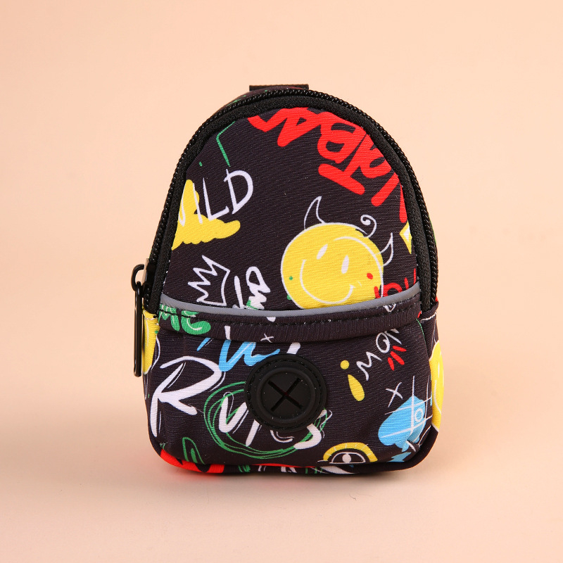 Geantă pentru plimbări cu câinele — buzunar pentru gustări, poliester, design cu deschidere plată, grosime normală