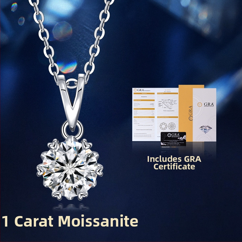 Moissanite шестопръстено колие от 925 сребро за жени, прост стил, геометрична форма, кръстосана верига, дължина 41–50 cm, тегло 2.1 g, марка Under the banyan tree