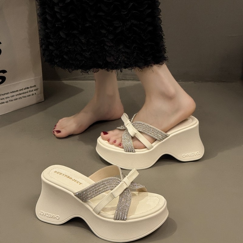 Papuče s jednim remenom, PU gornji dio, gumeni đon, okrugli vrh, korejski stil