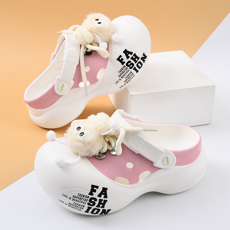 Ženske EVA papuče Crocs-stila, jednodijelni dizajn, zatvoren prst, debeli 3 cm+ potplat, prozračne, vodootporne, protuklizne