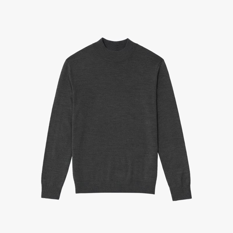 Ανδρικό πλεκτό πουλόβερ από 100% μαλλί, πλένεται στο πλυντήριο, παχύ για τον χειμώνα, στρογγυλό λαιμό, μακριά μανίκια