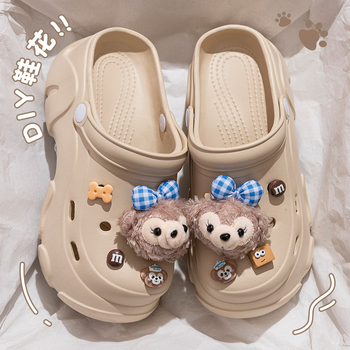 Ženske Crocs-stila sandale s EVA gornjim dijelom i potplatom, 7 cm debljina potplata, protuklizne, prozračne, zatvorenim prstom, za plažu i ured