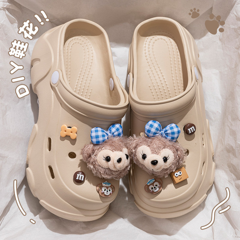 Ženske Crocs-stila sandale s EVA gornjim dijelom i potplatom, 7 cm debljina potplata, protuklizne, prozračne, zatvorenim prstom, za plažu i ured