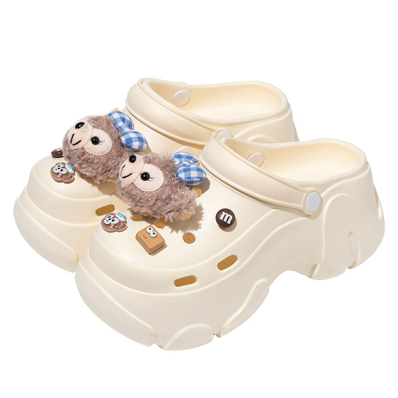 Ženske Crocs-stila sandale s EVA gornjim dijelom i potplatom, 7 cm debljina potplata, protuklizne, prozračne, zatvorenim prstom, za plažu i ured