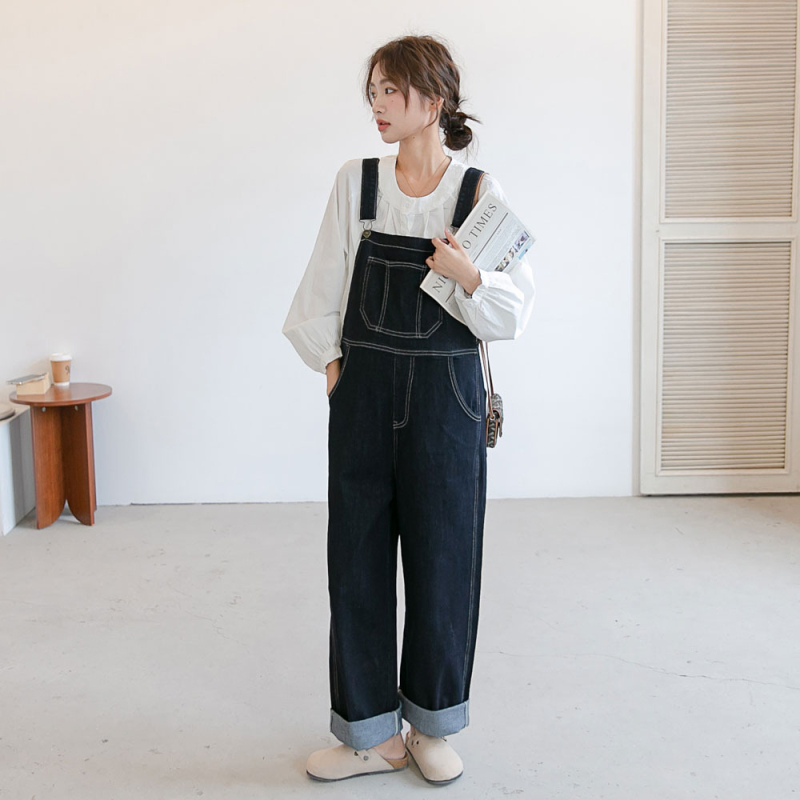 Trudničke traperice s naramenicama, široki kroj, 70-80% pamuka, prozračan, srednje debljine