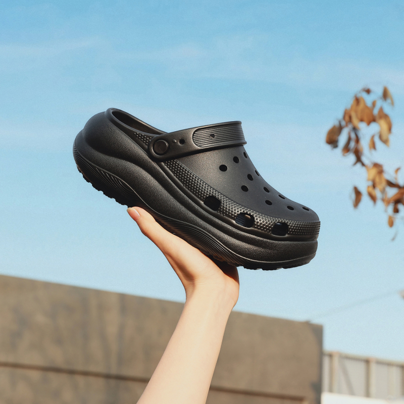 Ženske Crocs stila papuče za vanjsku upotrebu, EVA gornji dio i đonovi, 3 cm+ debeli potplat, protuklizne, izdržljive, okrugli vrh prsta