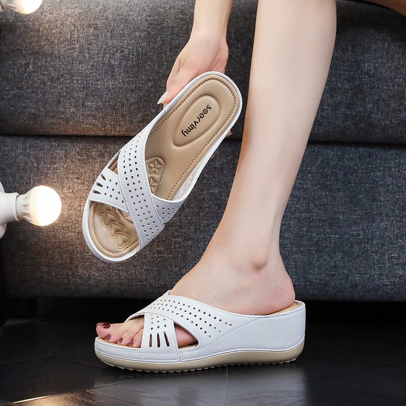 Solviemi ženske papuče s debelim potplatom - gornji PU, PVC potplat, okrugla špička, ljeto 2025