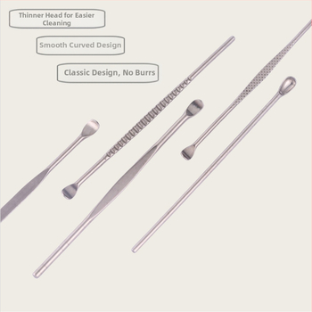 Sada nástrojov na čistenie uší z nehrdzavejúcej ocele, matný povrch, unisex, kód produktu Yf2436(7)