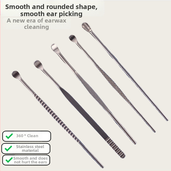 Sada nástrojov na čistenie uší z nehrdzavejúcej ocele, matný povrch, unisex, kód produktu Yf2436(7)