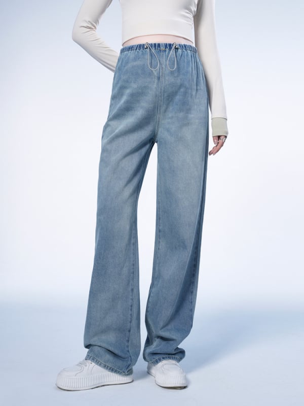 MASANON Trudničke traperice – prozračni pamuk 80–90%, labav kroj, dugačke hlače za proljeće