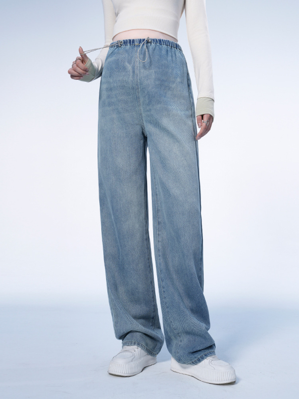 MASANON Trudničke traperice – prozračni pamuk 80–90%, labav kroj, dugačke hlače za proljeće