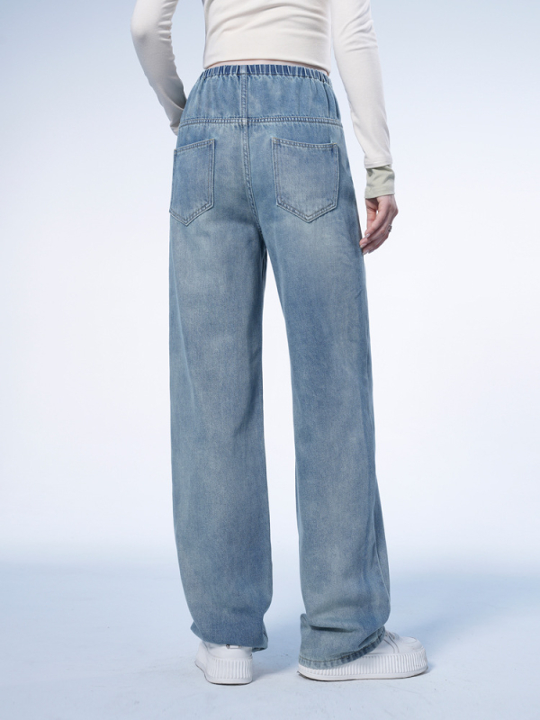 MASANON Trudničke traperice – prozračni pamuk 80–90%, labav kroj, dugačke hlače za proljeće