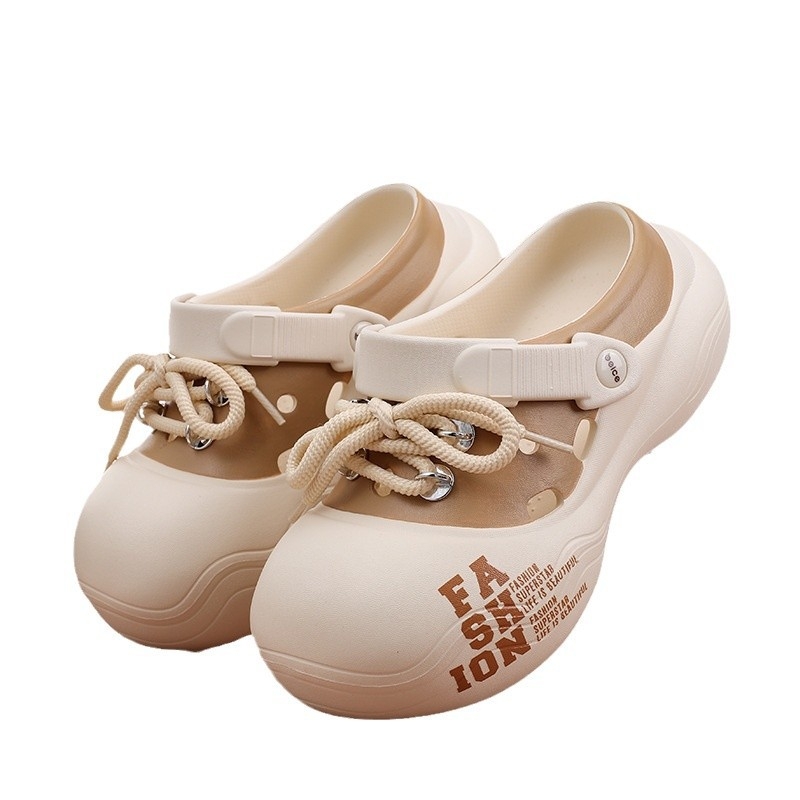 Ženske Crocs-stil sandale s prorezima, prozračni EVA gornji dio i EVA potplat, injekcijski oblikovan potplat, casual plažne obuće, debljina potplata 6–7 cm