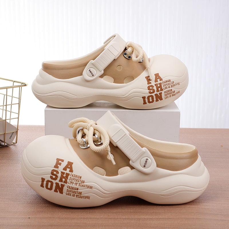 Ženske Crocs-stil sandale s prorezima, prozračni EVA gornji dio i EVA potplat, injekcijski oblikovan potplat, casual plažne obuće, debljina potplata 6–7 cm