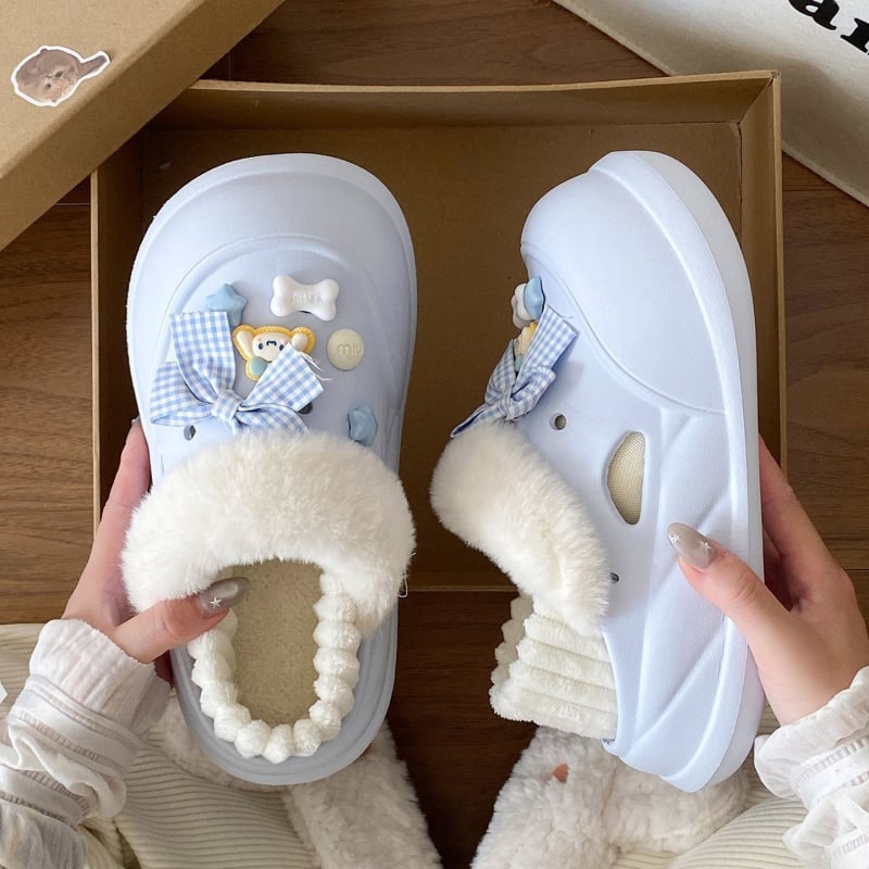 Crocs-stílusú téli papucs, EVA felső rész és talp, zárt orr, vastag talp (>3 cm), könnyű és kényelmes nőknek és fiataloknak