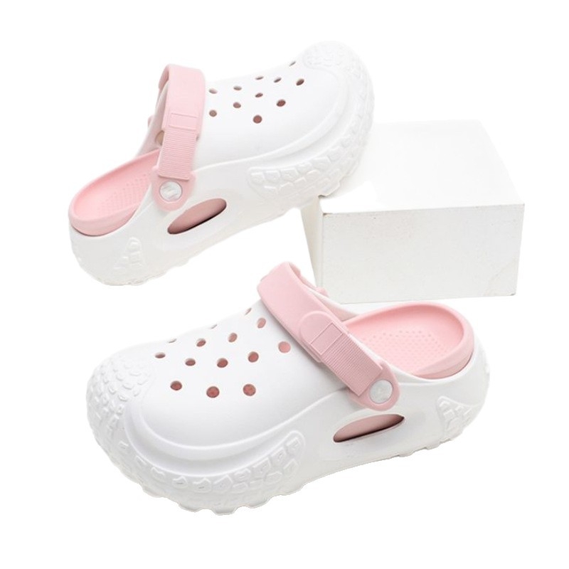 Prozračne papuče s debelim potplatom – slip-on, EVA gornji materijal i EVA potplat, 3 cm peta, visoka protukliznost, okrugli vrh