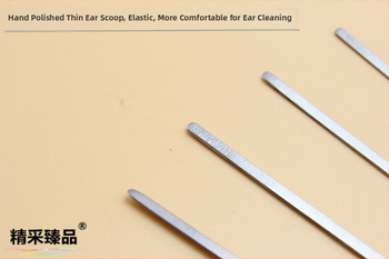 Predĺžená ušná lyžička z nehrdzavejúcej ocele s hubovou hlavou