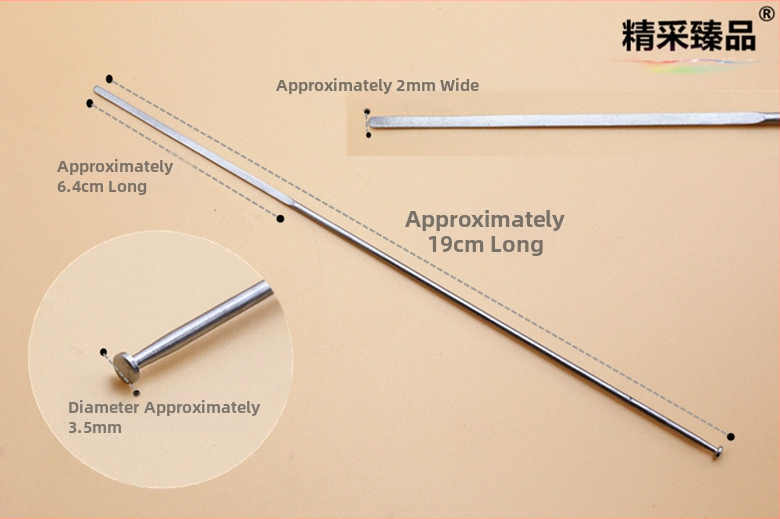 Predĺžená ušná lyžička z nehrdzavejúcej ocele s hubovou hlavou