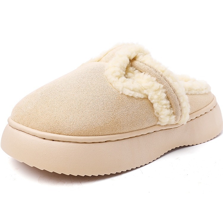 Ženske plišane papuče Slip-On, za nošenje na otvorenom, EVA potplat, okrugli vrh, sladak stil