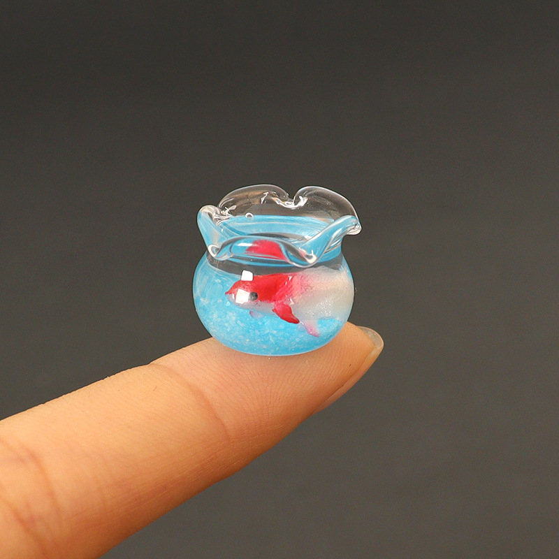 Zaobei стъклен рибен аквариум, ръчна изработка, настолен мини пейзажен декор, сладък стил