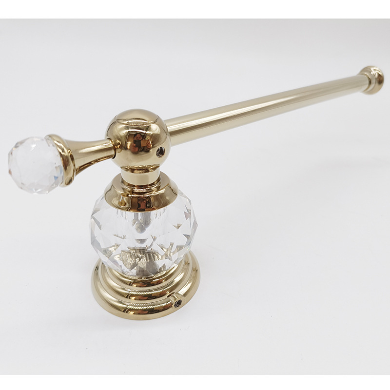 Jednoručni držač ručnika sa zlatnim premazom od cinkovog legura, držač za četkicu i čašu, nosivost 15 kg, lagani luksuzni stil