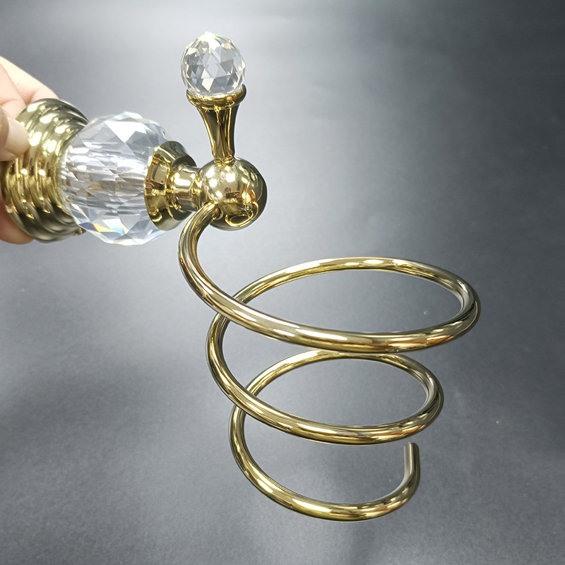 Jednoručni držač ručnika sa zlatnim premazom od cinkovog legura, držač za četkicu i čašu, nosivost 15 kg, lagani luksuzni stil