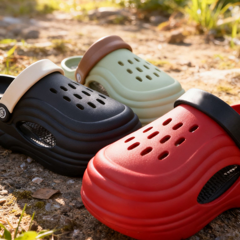 Unisex EVA sandale u Crocs stilu, prozračnost, protukliznost, debeli đon 3 cm+ i petu 4,5 cm, injekcijsko oblikovanje, ljeto 2025