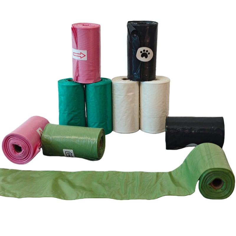 Geantă pentru gunoiul animalelor de companie, film PVA solubil în apă, tip rulă continuă, îngroșată