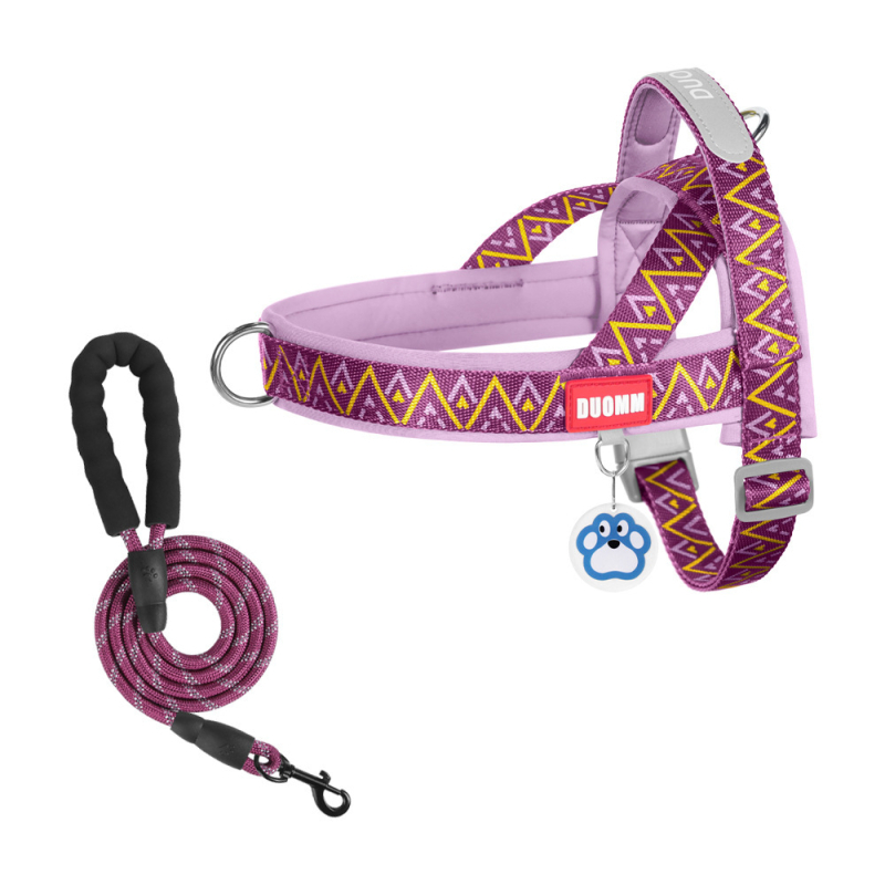 Кучешка гръдна шлейка с бързо обличане и антипробивна лента, найлоновоподобен материал, Duo Mao Mao FB-583
