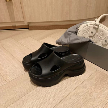 Женски EVA плажни джапанки, 7 см дебела подметка, ултра меки, луксозен летен стил за ваканционни дни, кръгъл нос, без подплата — пролет 2025