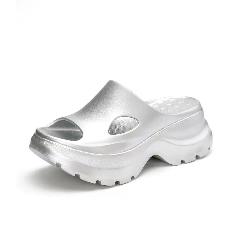 Женски EVA плажни джапанки, 7 см дебела подметка, ултра меки, луксозен летен стил за ваканционни дни, кръгъл нос, без подплата — пролет 2025