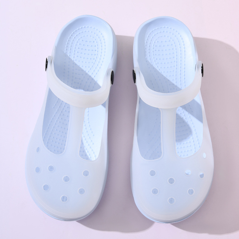 Clogs medicale pentru femei, talpă EVA, partea superioară PVC, vârf închis Mary Jane, respirante și rezistente la miros