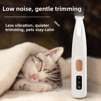 Tăietor electric pentru picioarele animalelor de companie, silențios, încărcabil; Material: ABS + ceramică + oțel inoxidabil; Utilizare universală; Brand Tiger Pets; Cod produs Fz-256