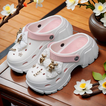 Női platformos lyukas cipő, vastag EVA talppal és felsőrésszel, csúszásmentes, nyári strandcipő