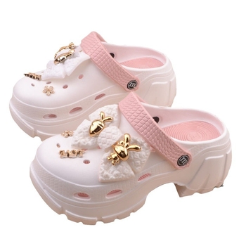 Női platformos lyukas cipő, vastag EVA talppal és felsőrésszel, csúszásmentes, nyári strandcipő