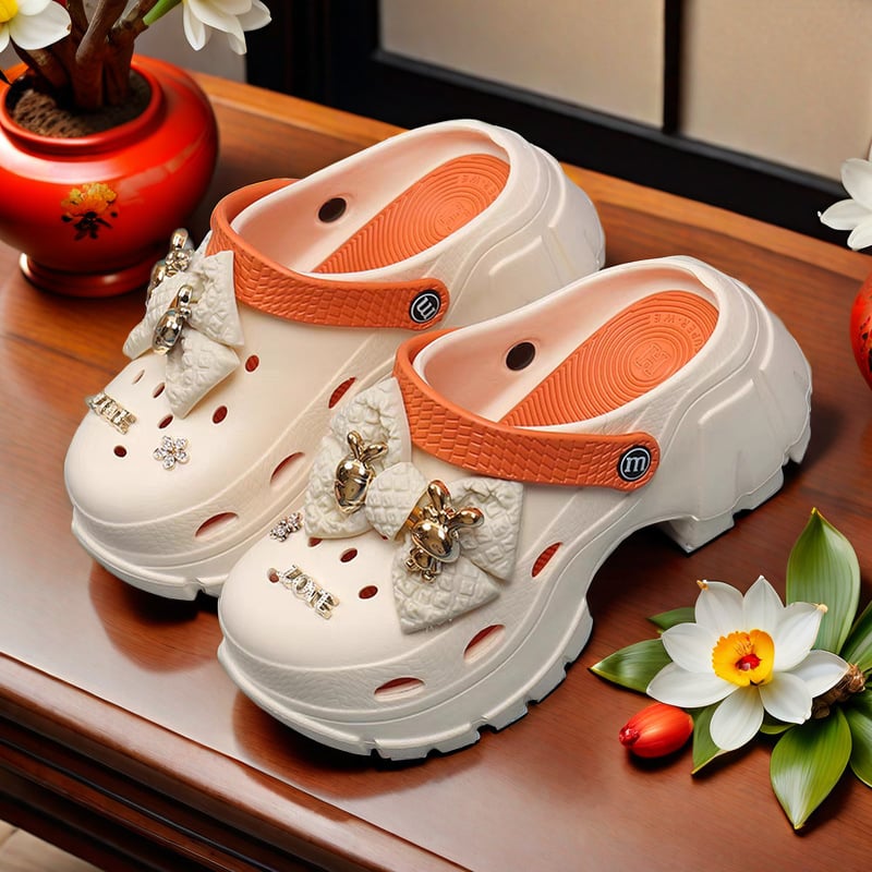 Női platformos lyukas cipő, vastag EVA talppal és felsőrésszel, csúszásmentes, nyári strandcipő