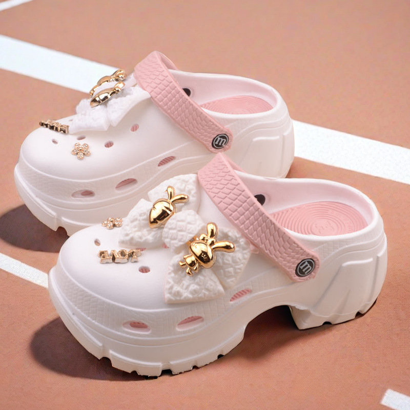 Női platformos lyukas cipő, vastag EVA talppal és felsőrésszel, csúszásmentes, nyári strandcipő