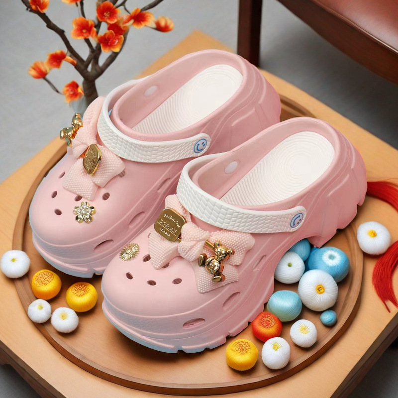 Női platformos lyukas cipő, vastag EVA talppal és felsőrésszel, csúszásmentes, nyári strandcipő