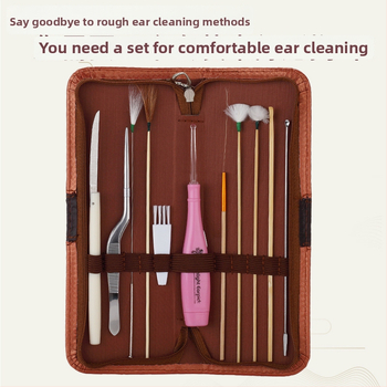 Sada nástrojov na čistenie uší – svetielkujuca lyžička na uši, nerezová oceľ + puzdro, 11-dielna sada, značka Qilizuo