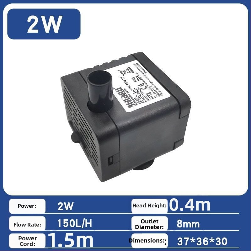 Akváriumi merülőpumpa keringtetésre és szűrésre, alsó szívás, rendkívül csendes működés