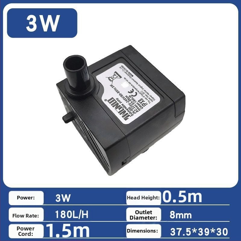 Akváriumi merülőpumpa keringtetésre és szűrésre, alsó szívás, rendkívül csendes működés