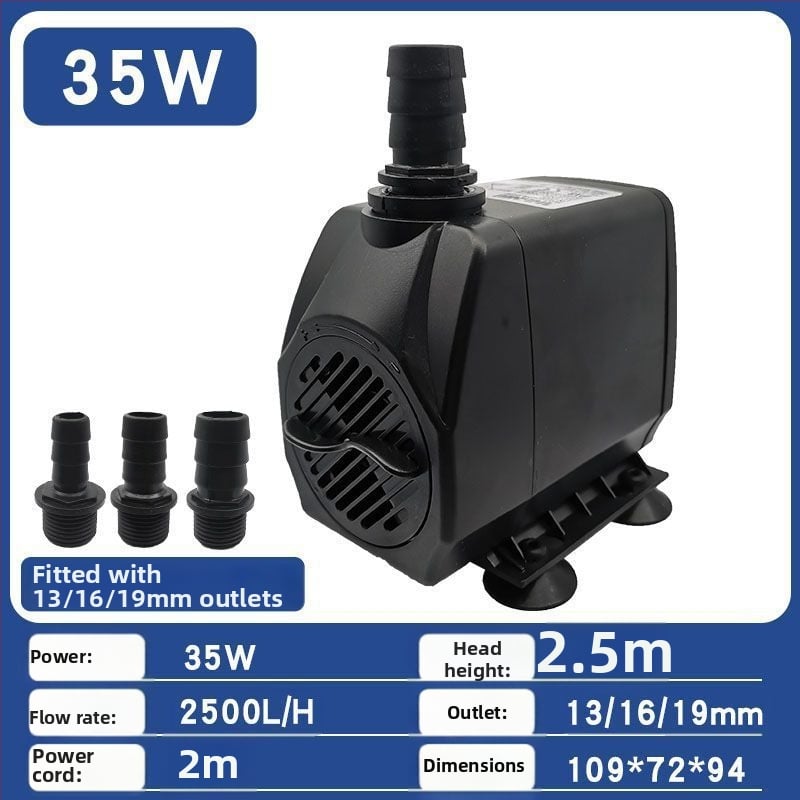 Akváriumi merülőpumpa keringtetésre és szűrésre, alsó szívás, rendkívül csendes működés