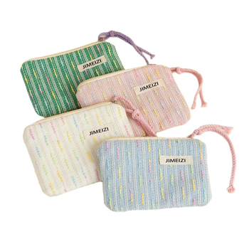 Dongjin kézben tartható kozmetikai táska, utcai stílus, poliészter csíkos, poliészter bélés, uniszex, mindennapi használat, 2025 tavasz