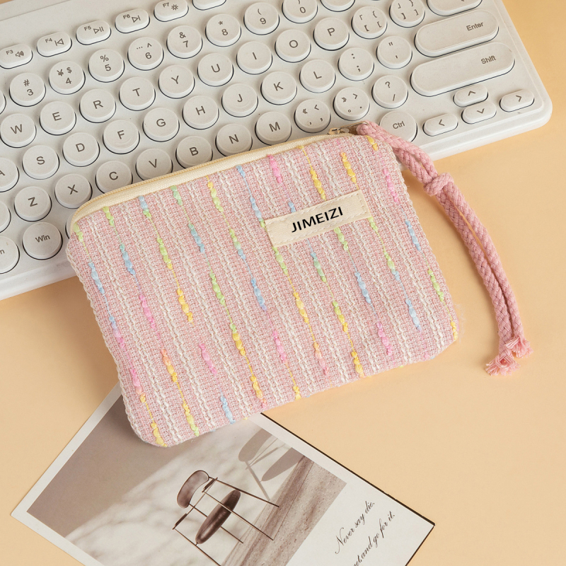 Dongjin kézben tartható kozmetikai táska, utcai stílus, poliészter csíkos, poliészter bélés, uniszex, mindennapi használat, 2025 tavasz